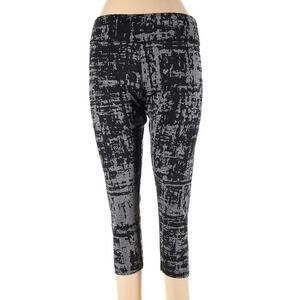 Large Black Grey Goth Capri Leggings